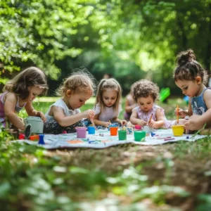 აქტივობის სურათი: გარე ჩაის წვეულება და შეკეთების გართობა პატარებისთვის